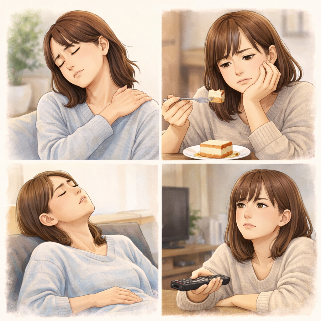 未病を表す日常の小さな不調のイラスト