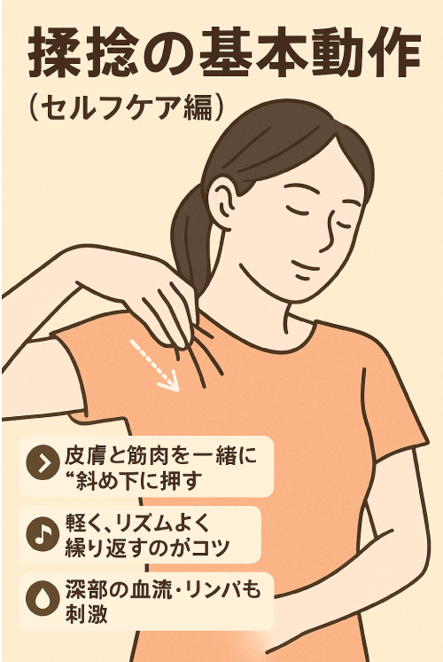 セルフ揉捻の解説図